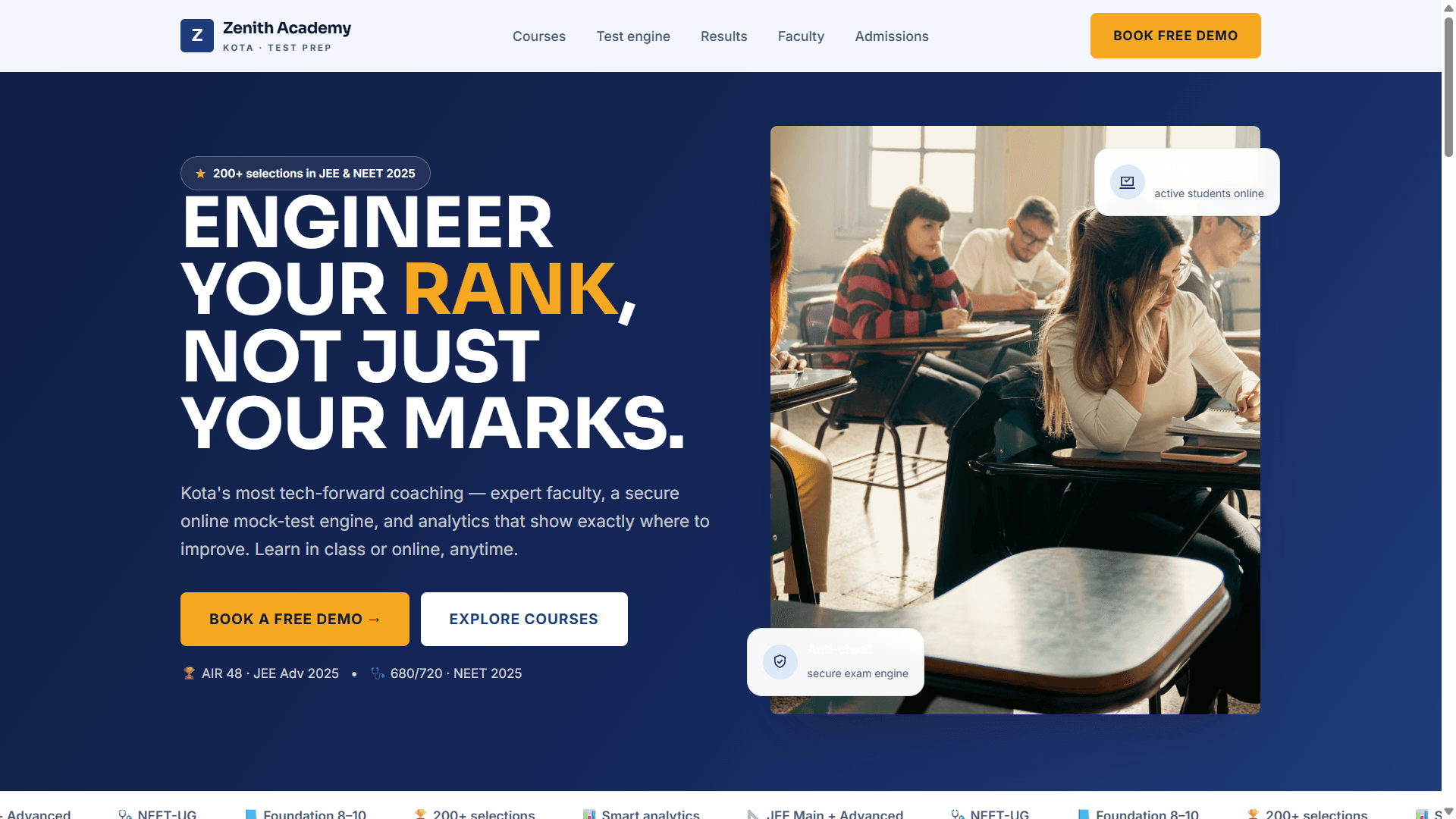 Zenith Career Academy LMS interface